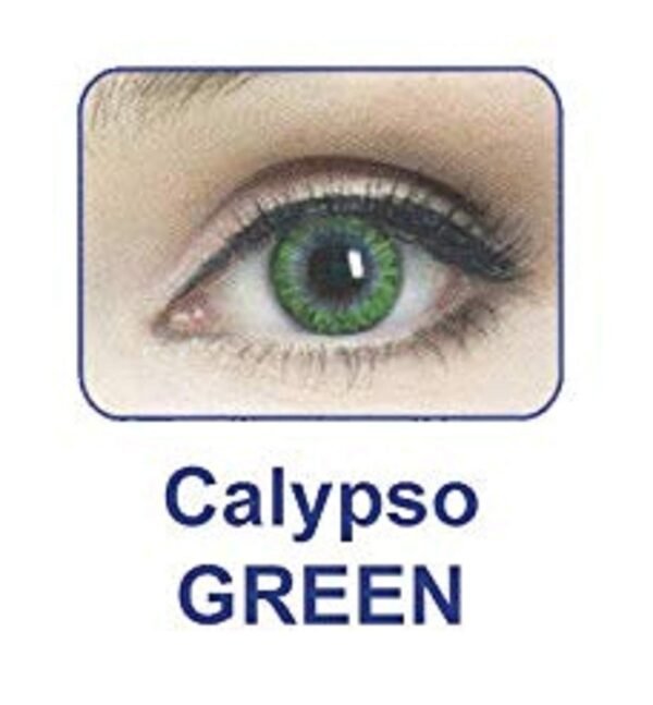 JazzEyewears Celebration Yearly Disposable color Contact lens plano (2 lens per BOTTLE) Calypso Green - Image 2