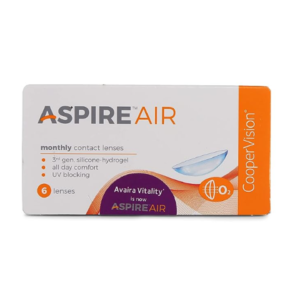 CooperVision ASPIRE AIR UV Blocking Monthly Disposable Spherical Silicone Hydrogel Lenses (6 Lenses/Box) (-5.00)